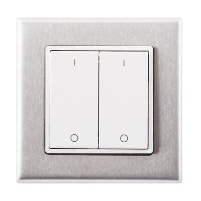 WIRELESS PANEL DOUBLE ROCKER WHITE