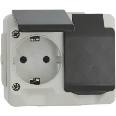 NORDIC 2WAY OUTLET SCHUKO GREY