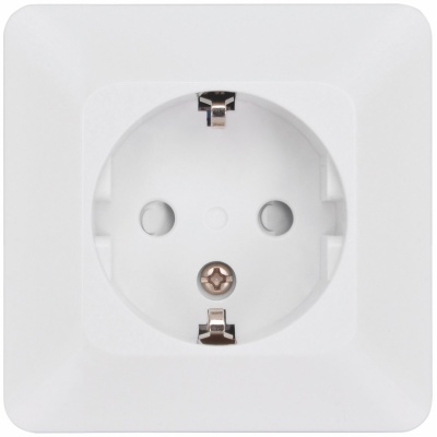 DELTA WALL SOCKET, SURFACE MOUNTED, 1 GANG WITH EARTH, RAL 9003